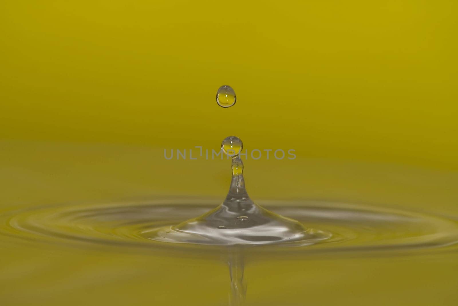 Yellow water droplets