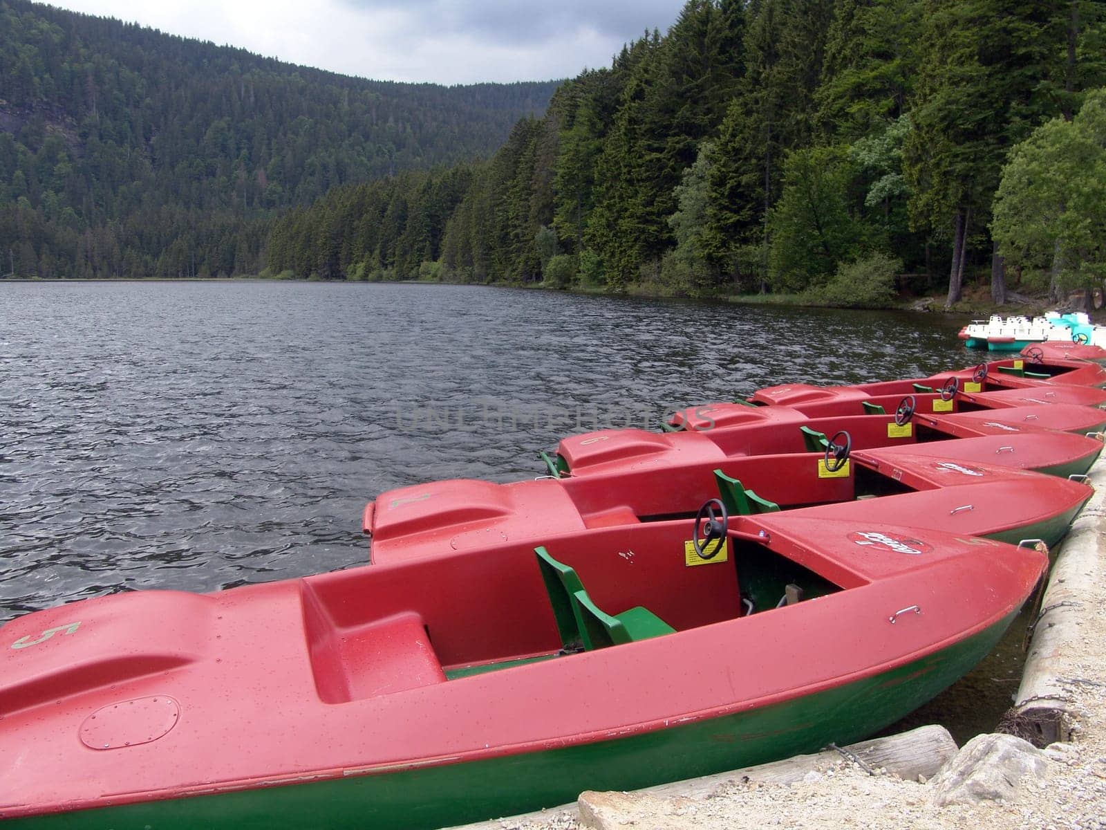 Pedal messenger at the Großer Arbersee
