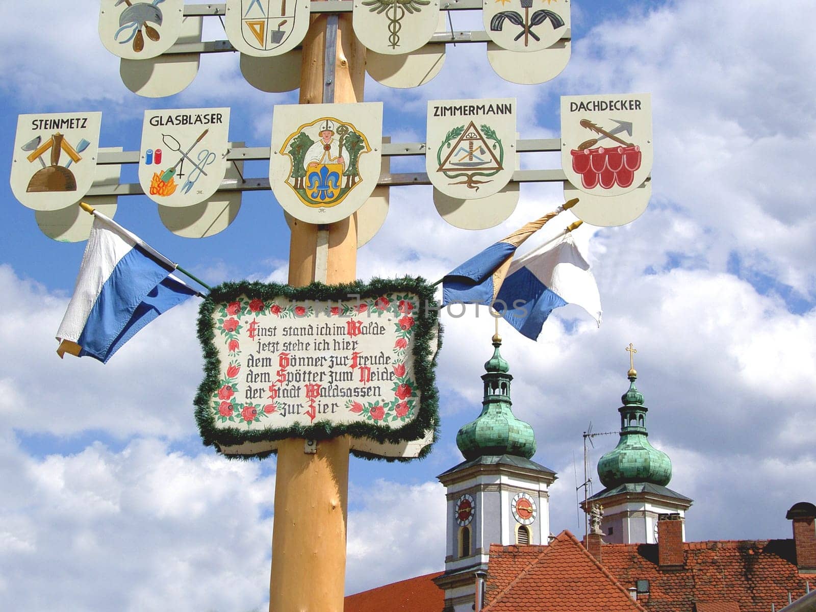 Maypole and church