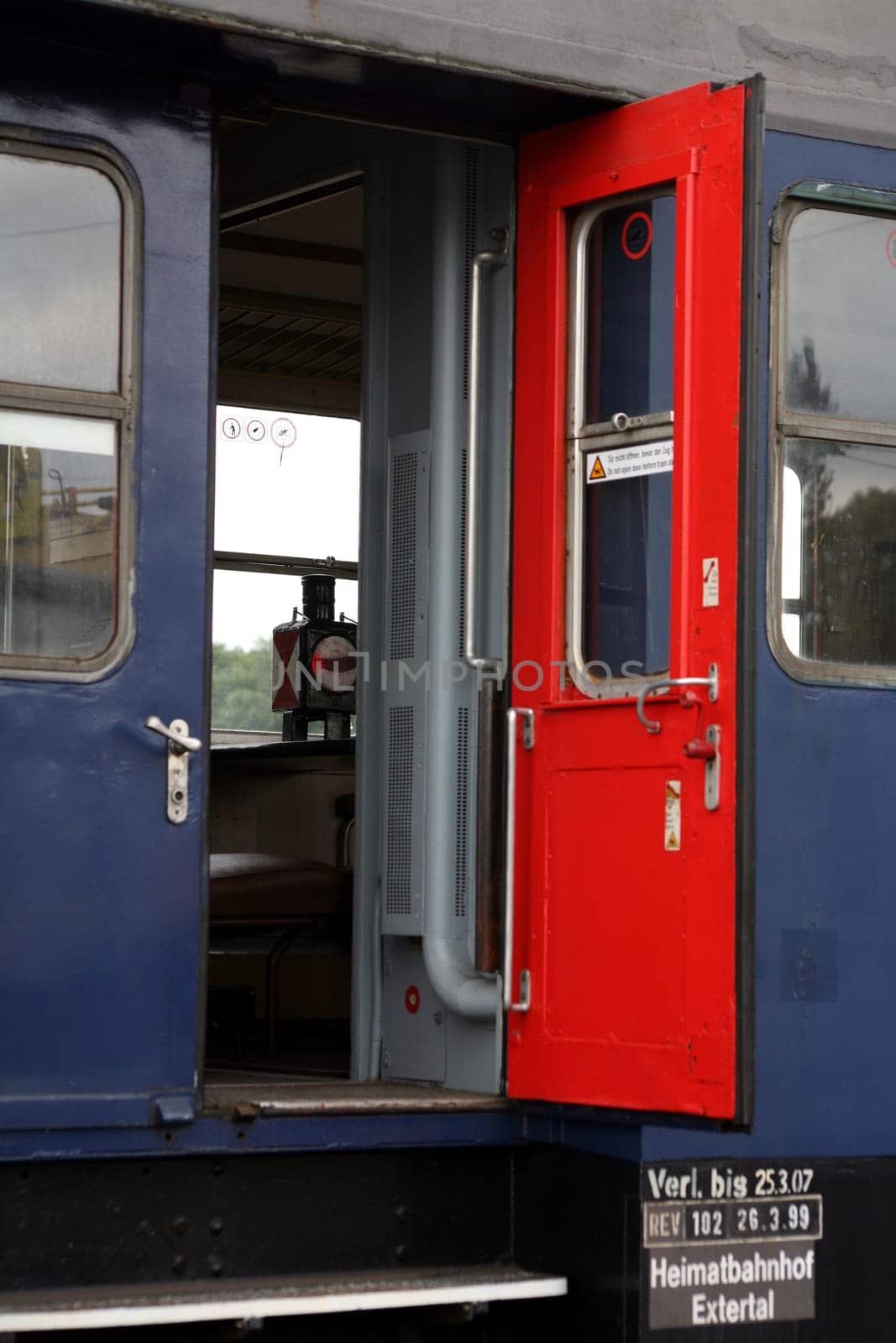 Detail of a historic railway carriage