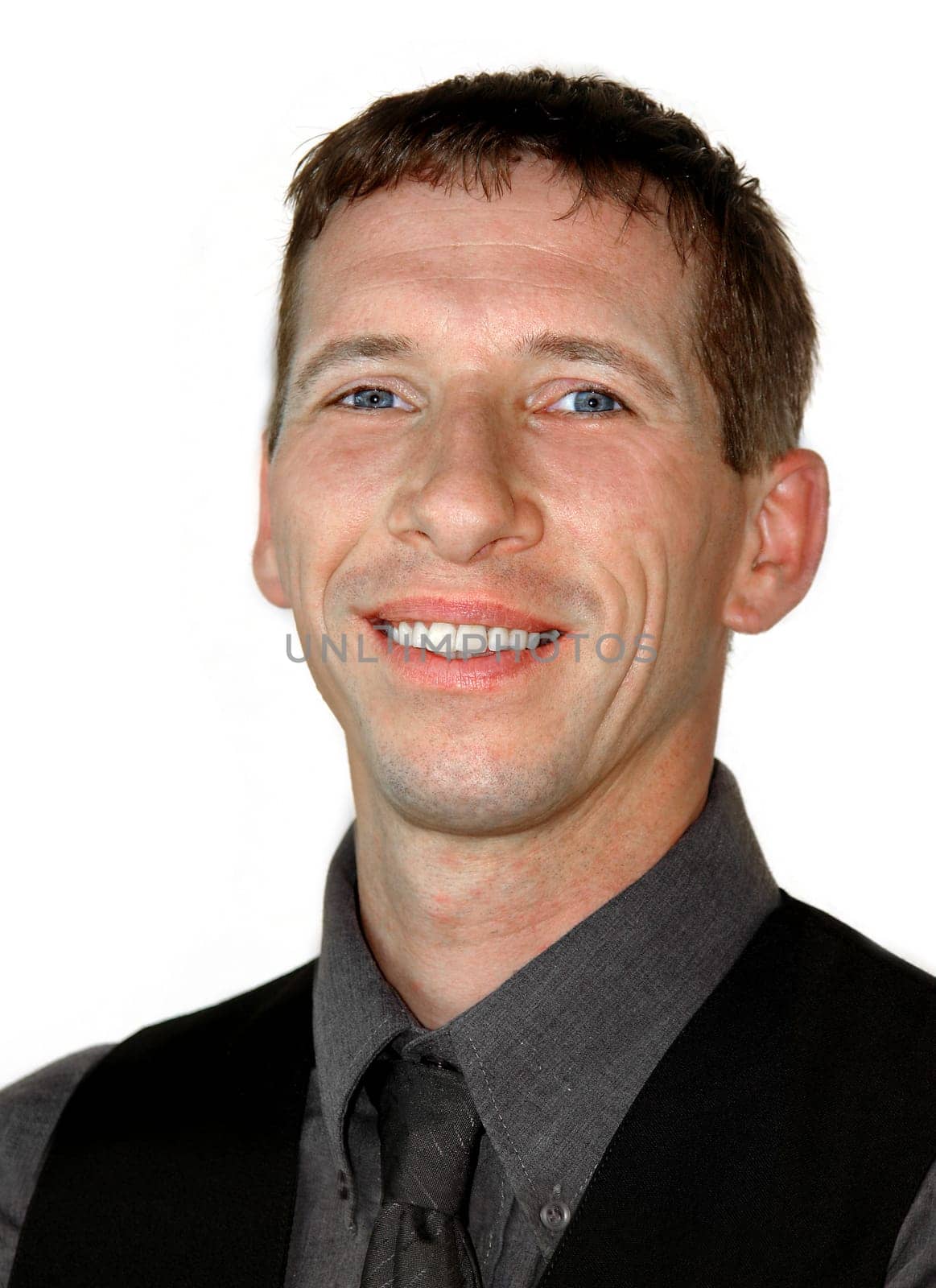 Businessman smiles with relief