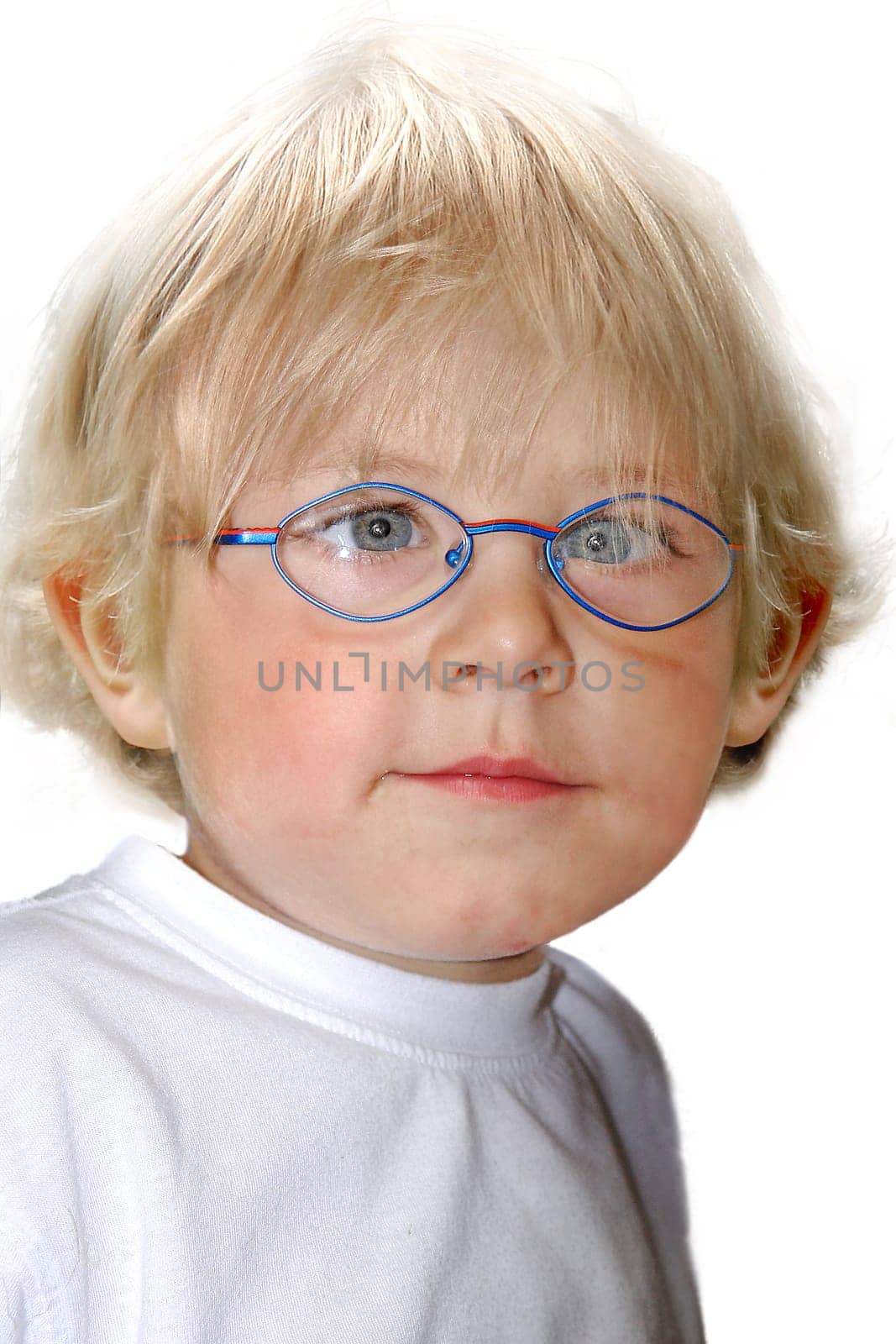 Boy 3 years old with glasses cut-out