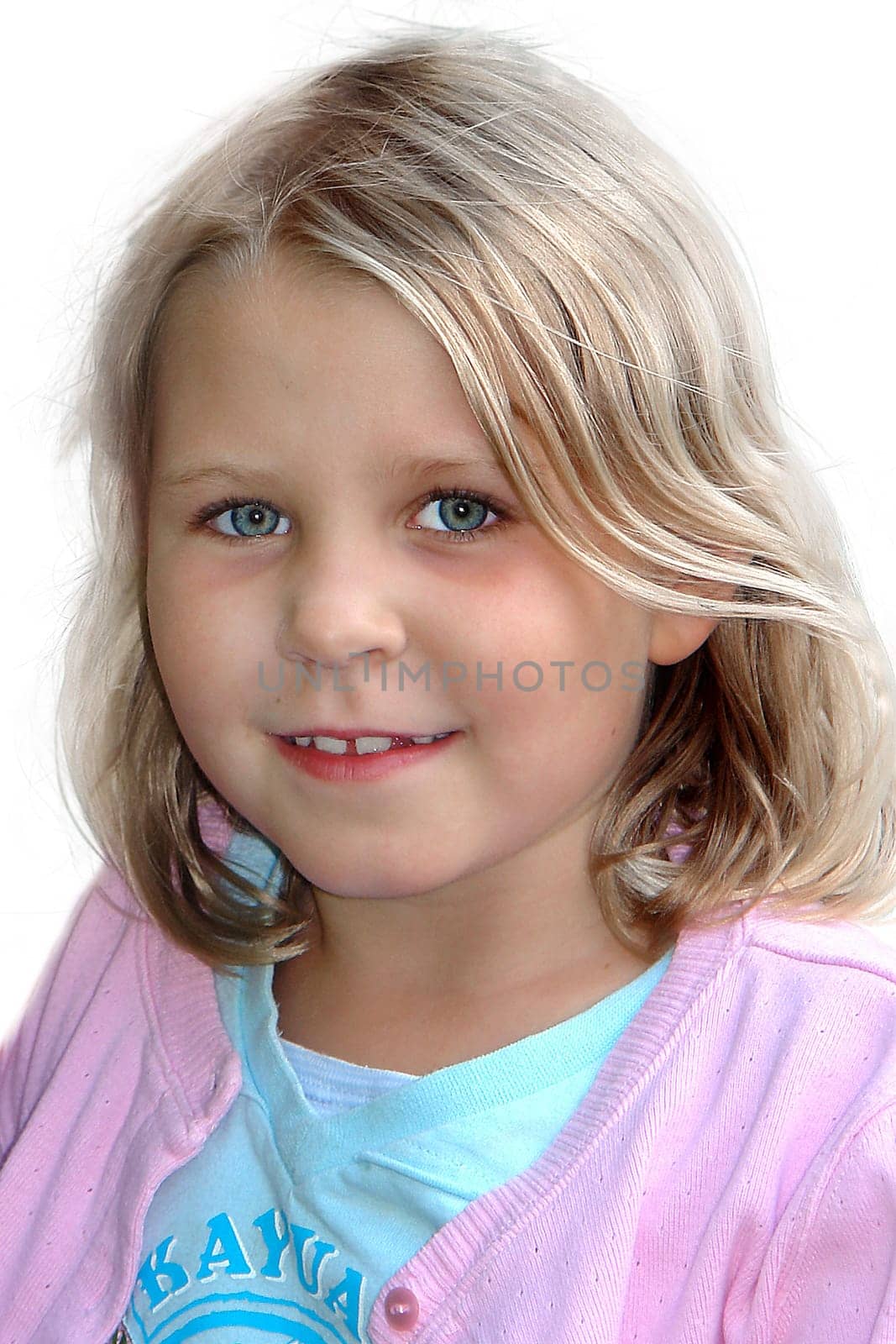 Laughing girl 6 years old cut-out