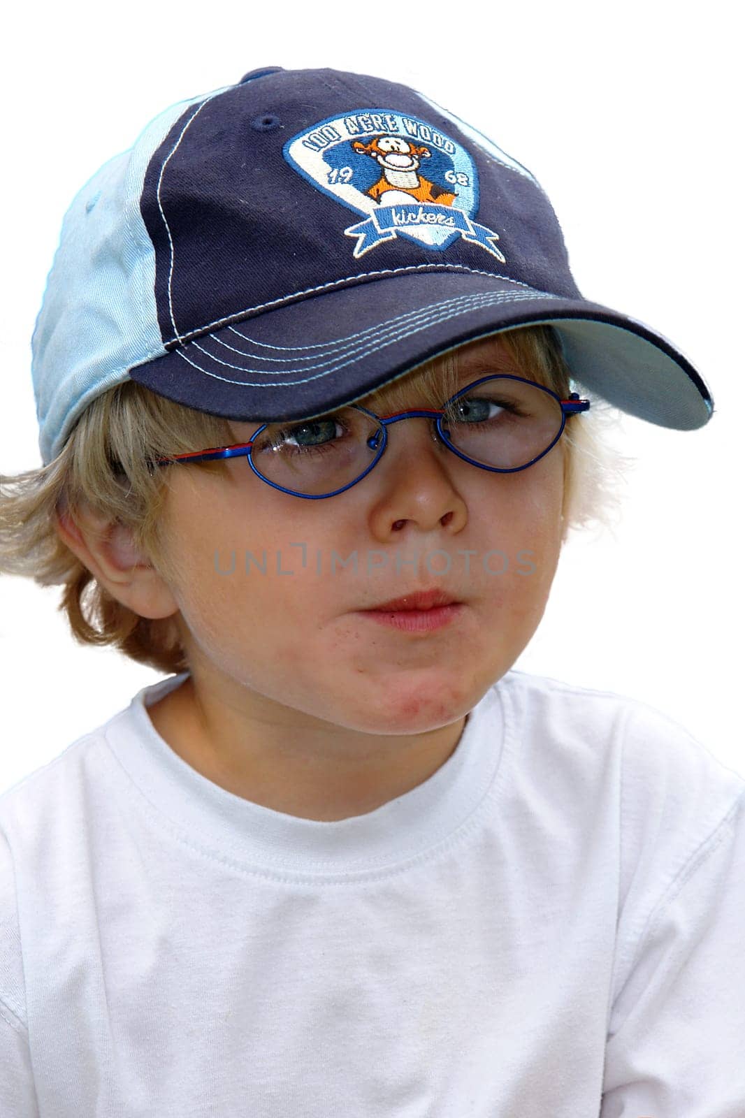 Boy 3 years mischievous cut-out