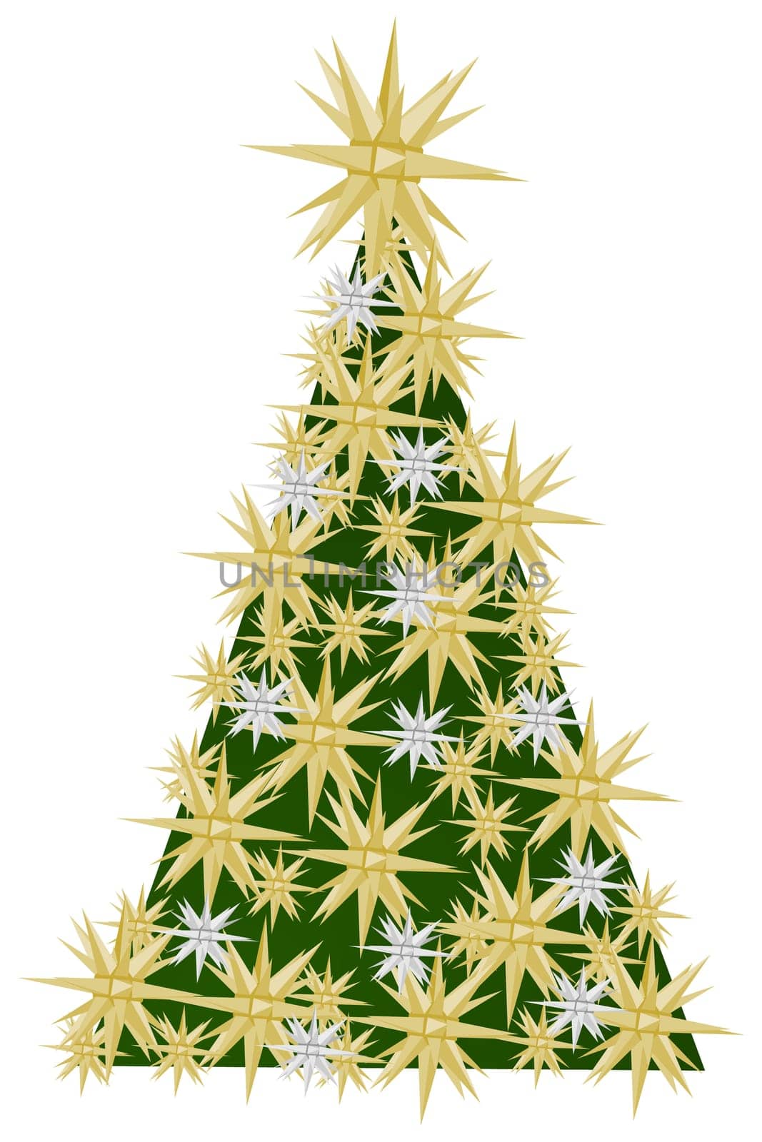 Christmas tree traditional without isolated without background