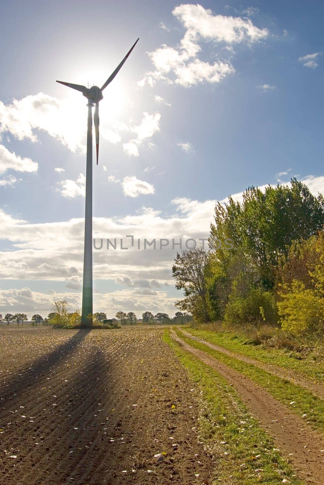 Backlit wind turbine