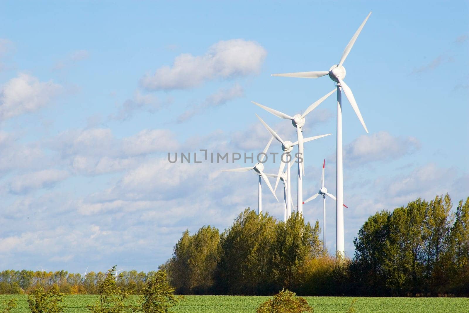 Six wind turbines