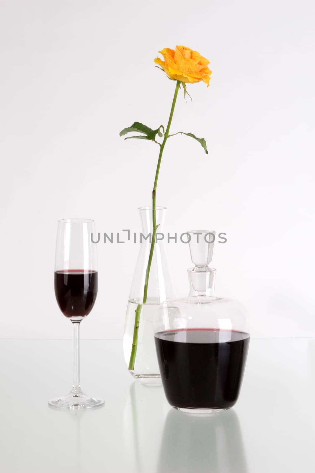 Red wine and tea roses