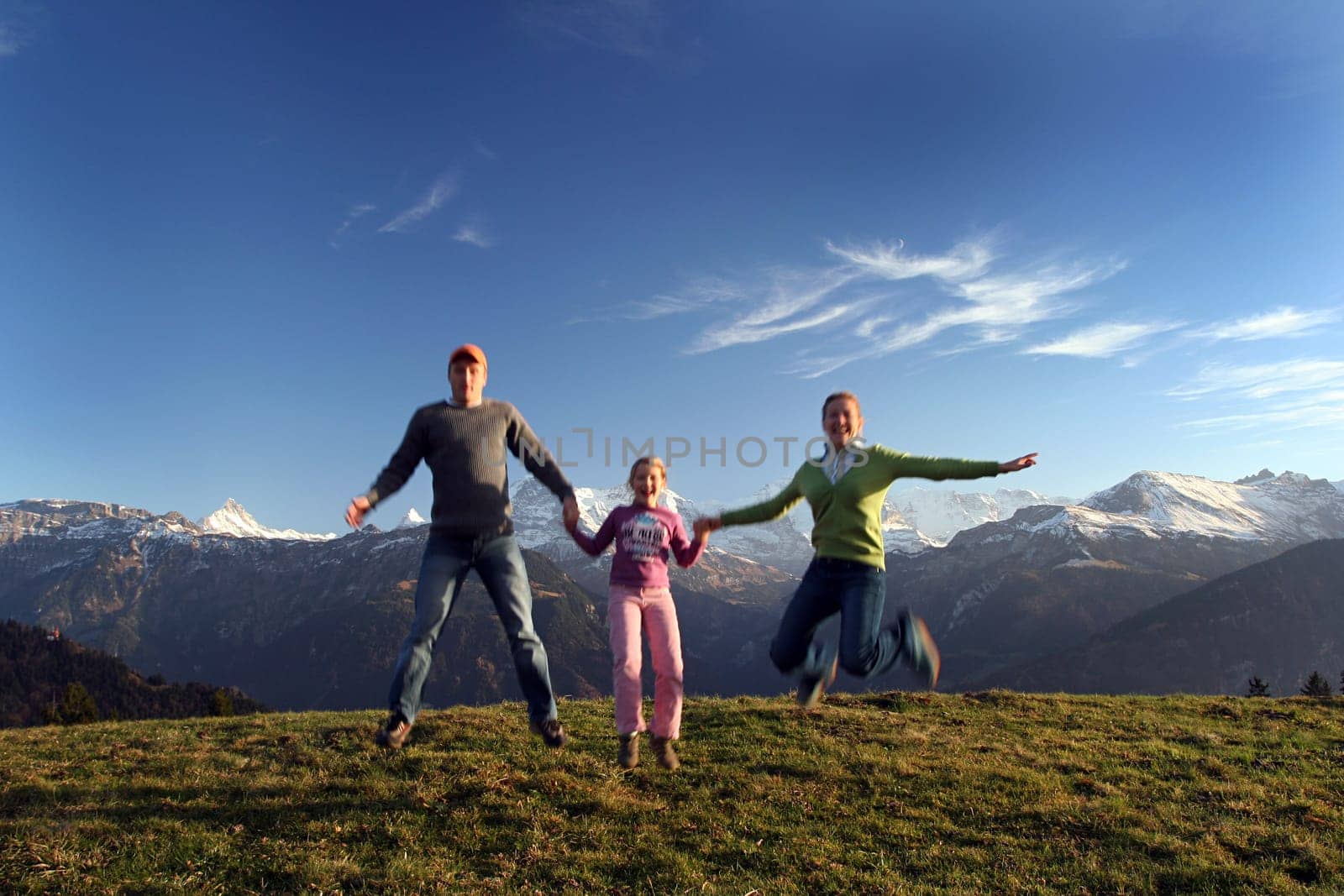 Funny family jump