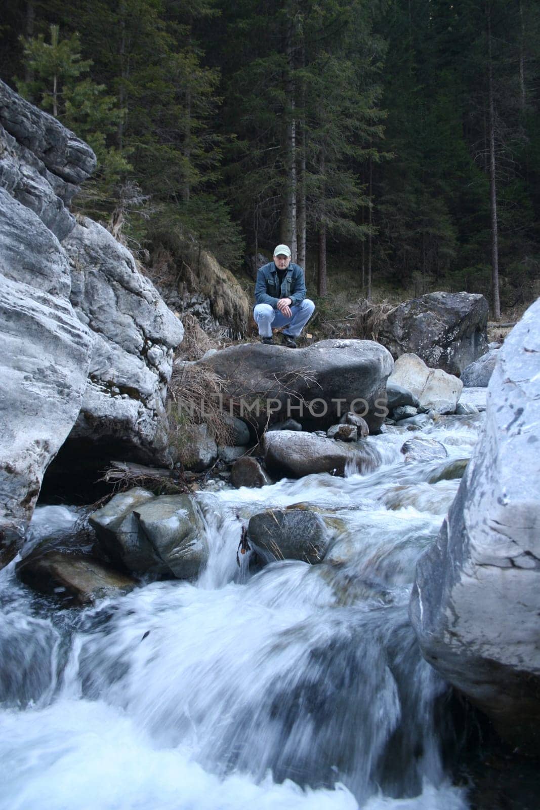 by water
