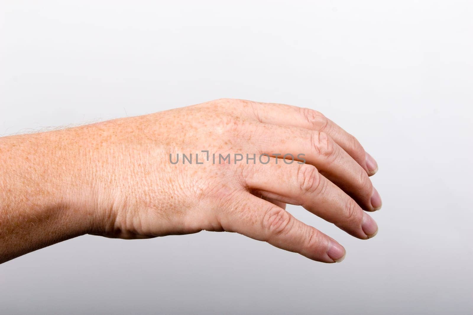 Grasping hand on the right
