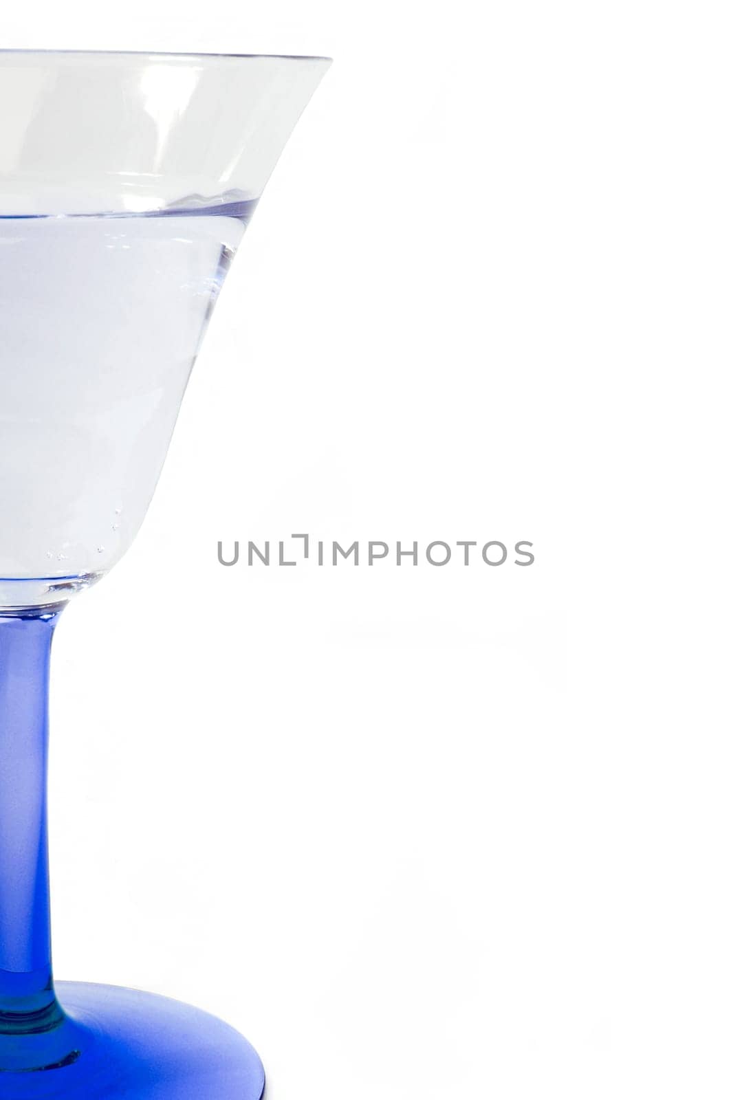 Wine glass with blue stem