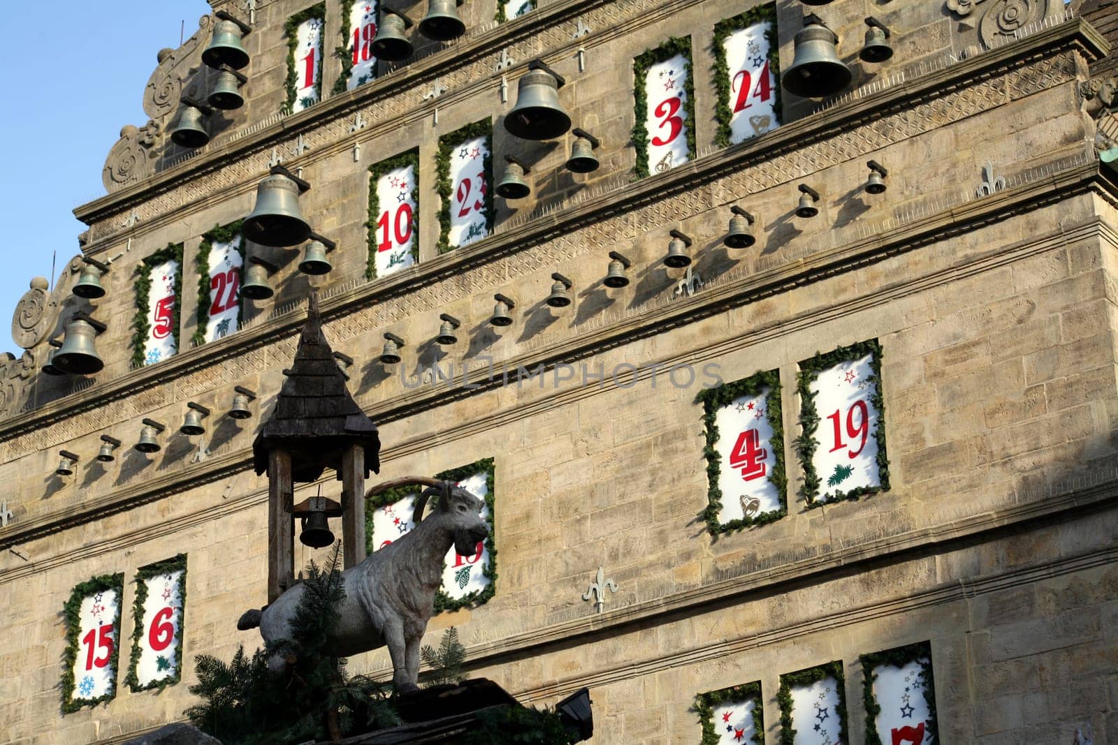 Giant calendar at the wedding house in Hamelin (Lower Saxony)