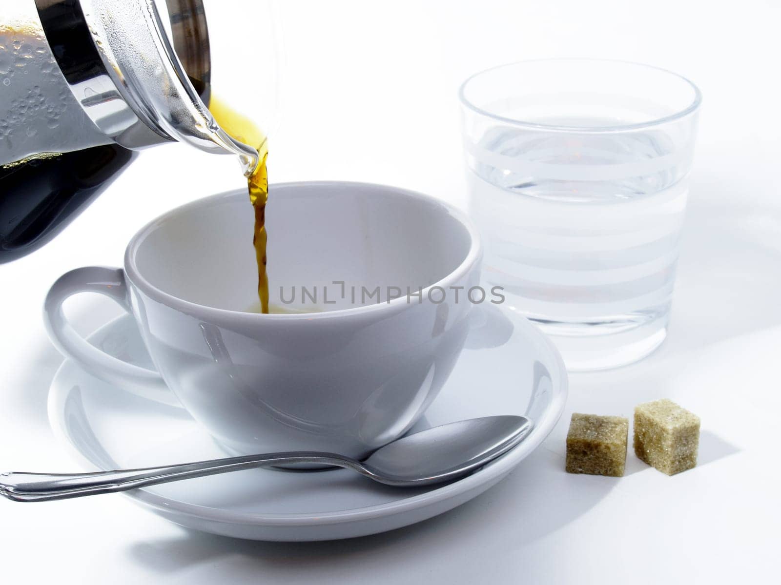 Pouring coffee