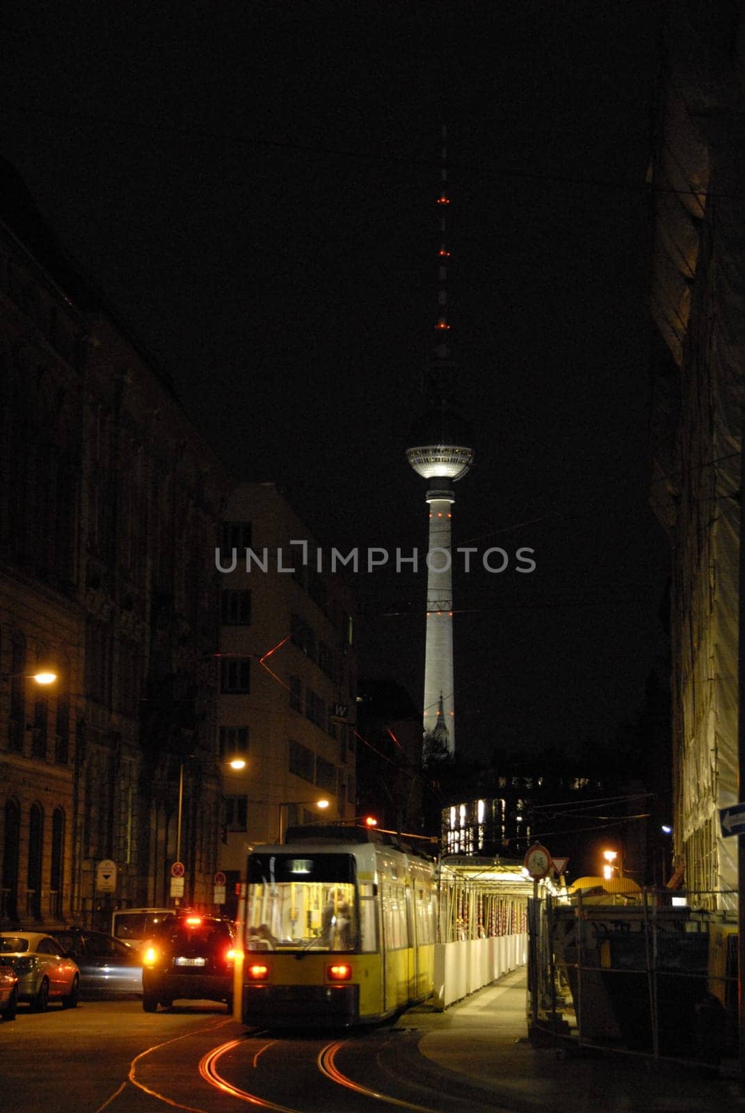 Television tower at night