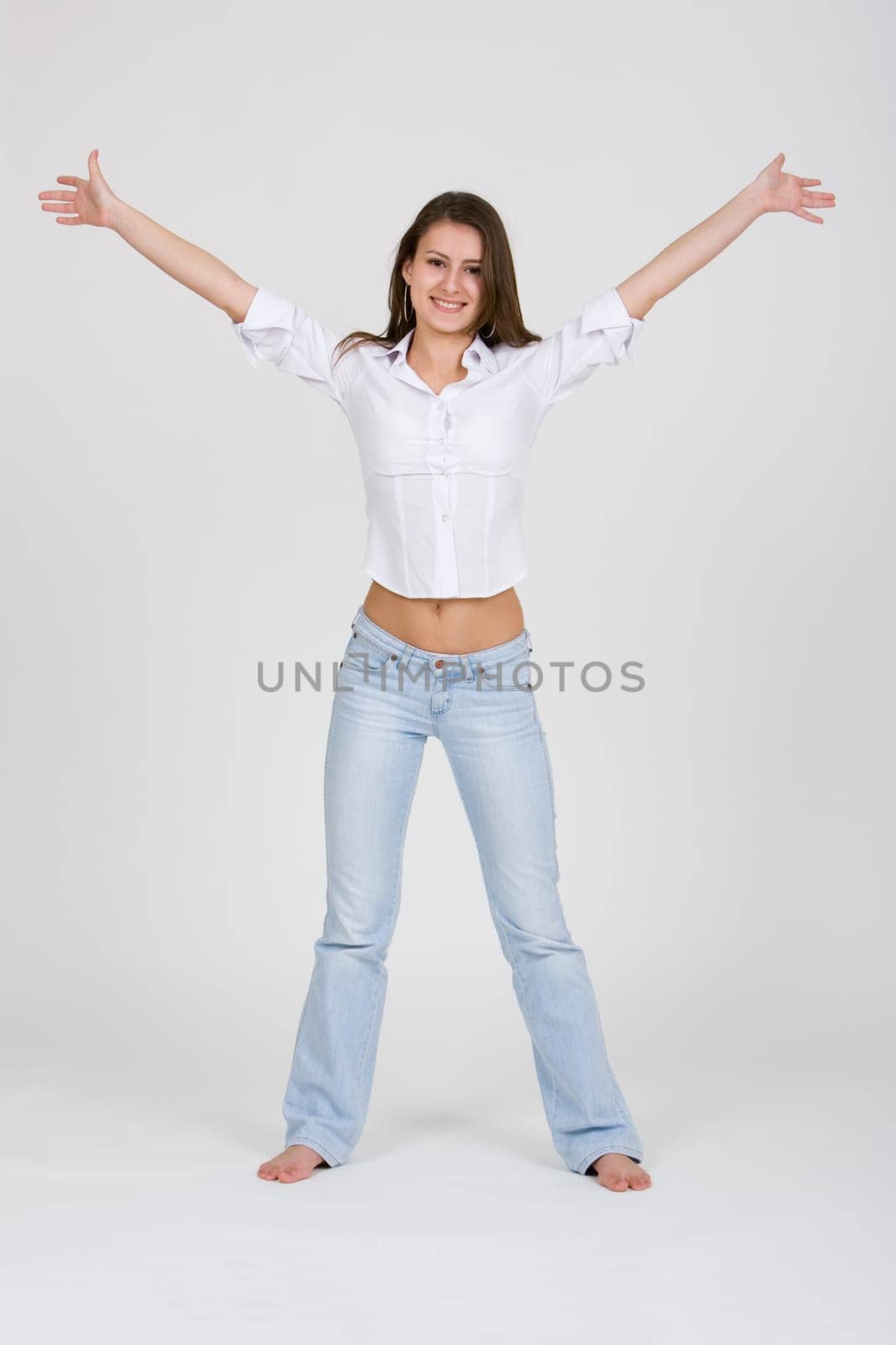 Young woman rejoices