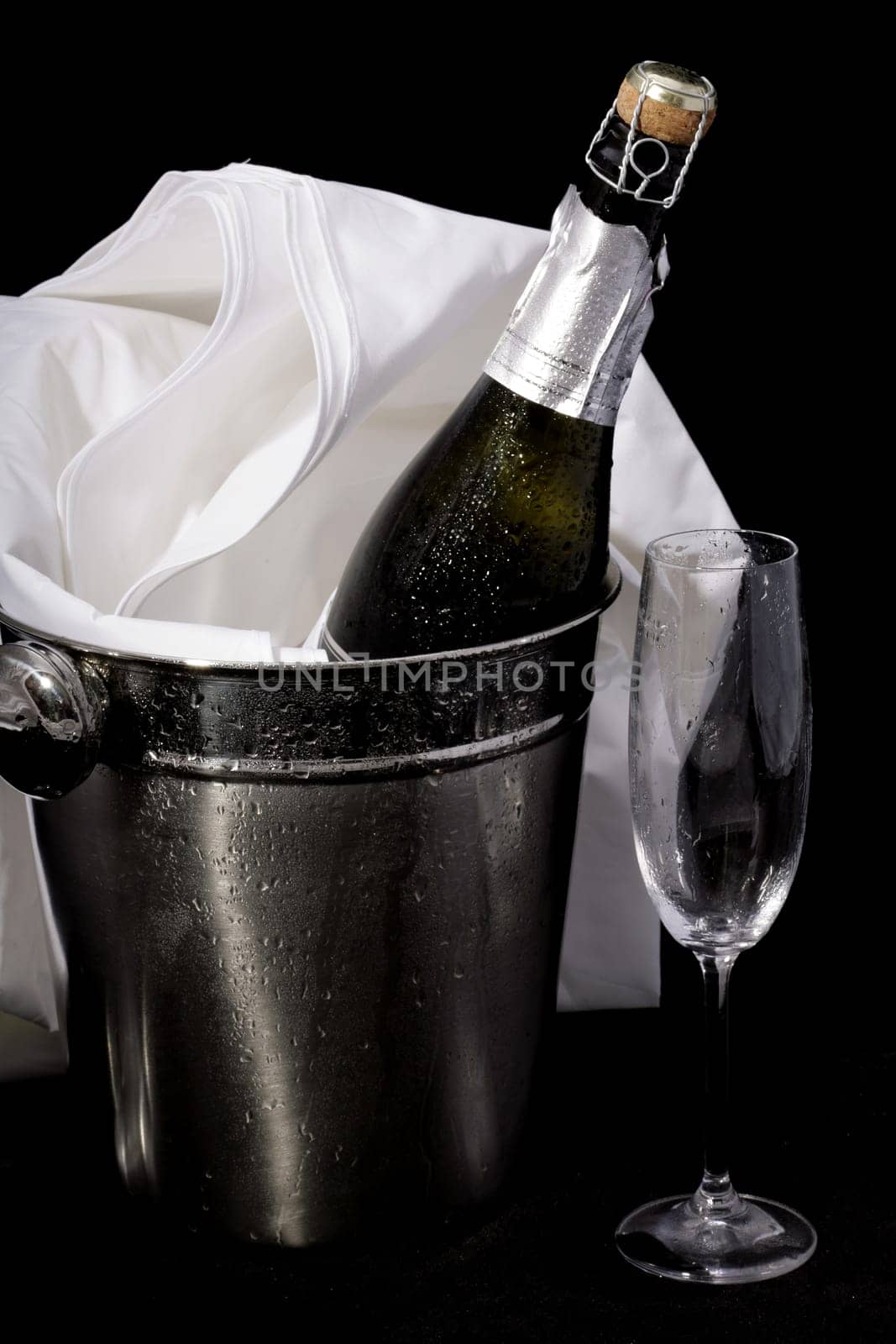 Sparkling wine in a champagne bucket