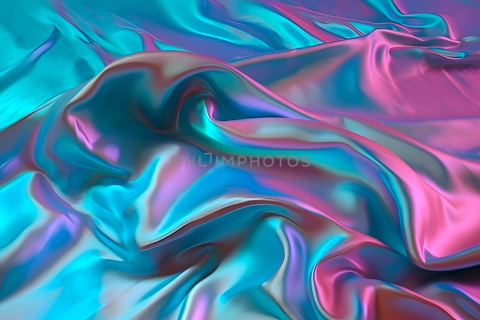 abstract neon colored crumpled electric silk full-frame background. Neural network generated in May 2023. Not based on any actual scene or pattern.