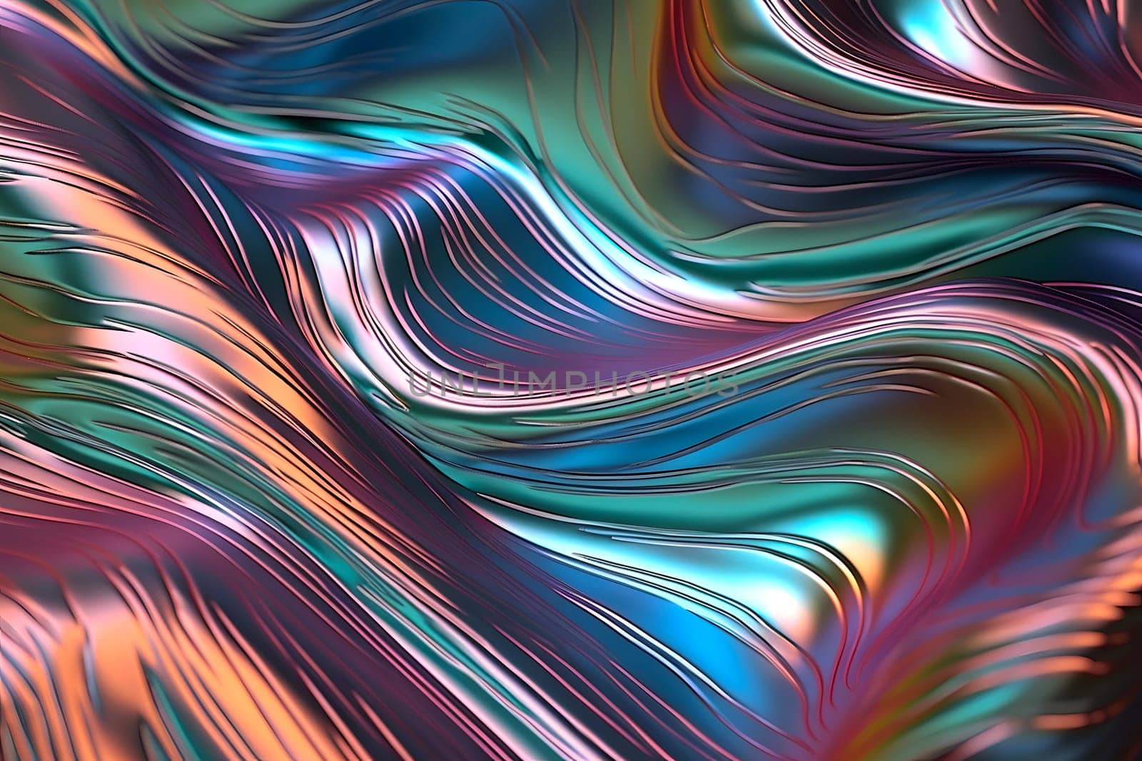 abstract neon colored crumpled electric silk full-frame background. Neural network generated in May 2023. Not based on any actual scene or pattern.