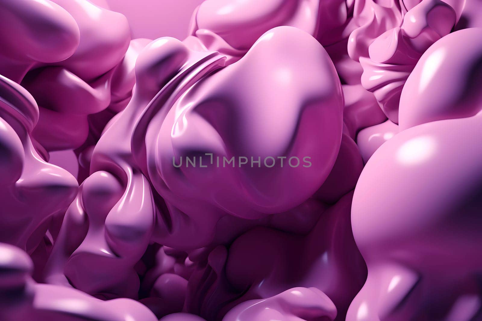 Abstract smooth shaped formless opaque pastel pink liquid flow background. Neural network generated in May 2023. Not based on any actual person, scene or pattern.