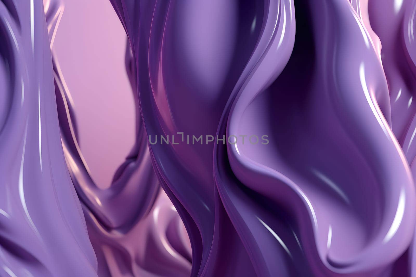 Abstract smooth shaped formless opaque pastel purple liquid flow background, neural network generated image by z1b