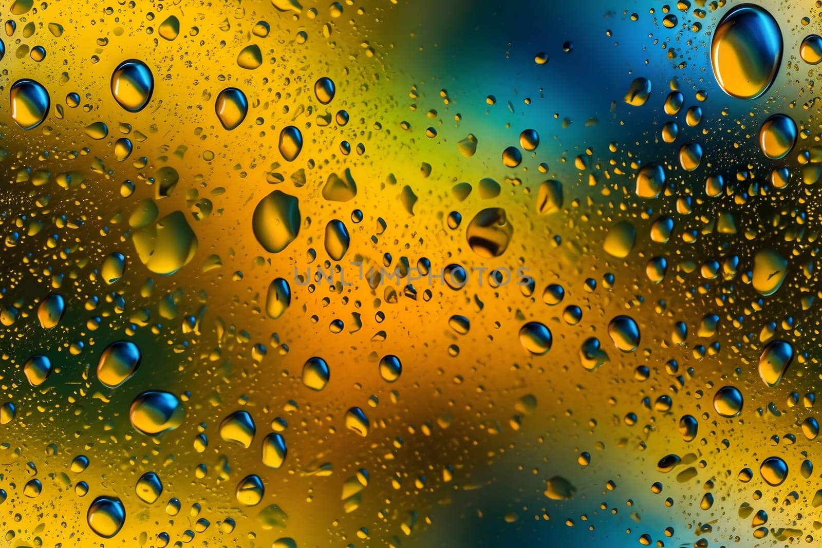 seamless yellow texture and full-frame background of water with oil or air bubbles. Neural network generated in May 2023. Not based on any actual person, scene or pattern.