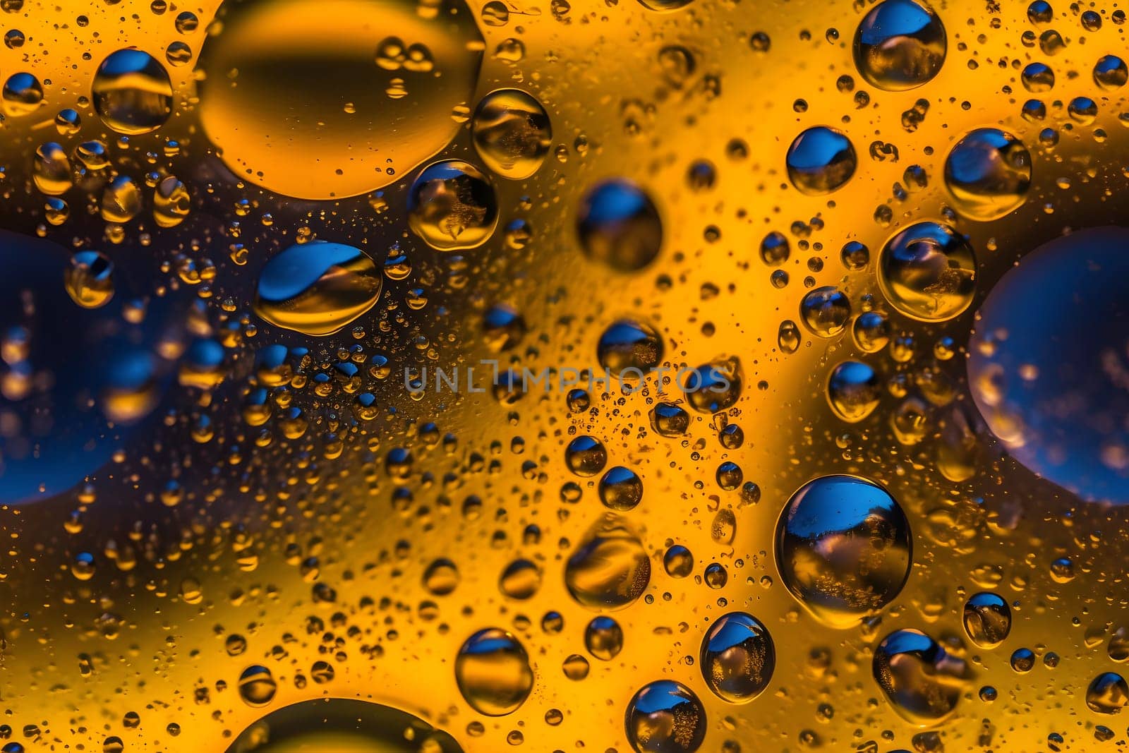 seamless yellow texture and full-frame background of water with oil or air bubbles, neural network generated art by z1b