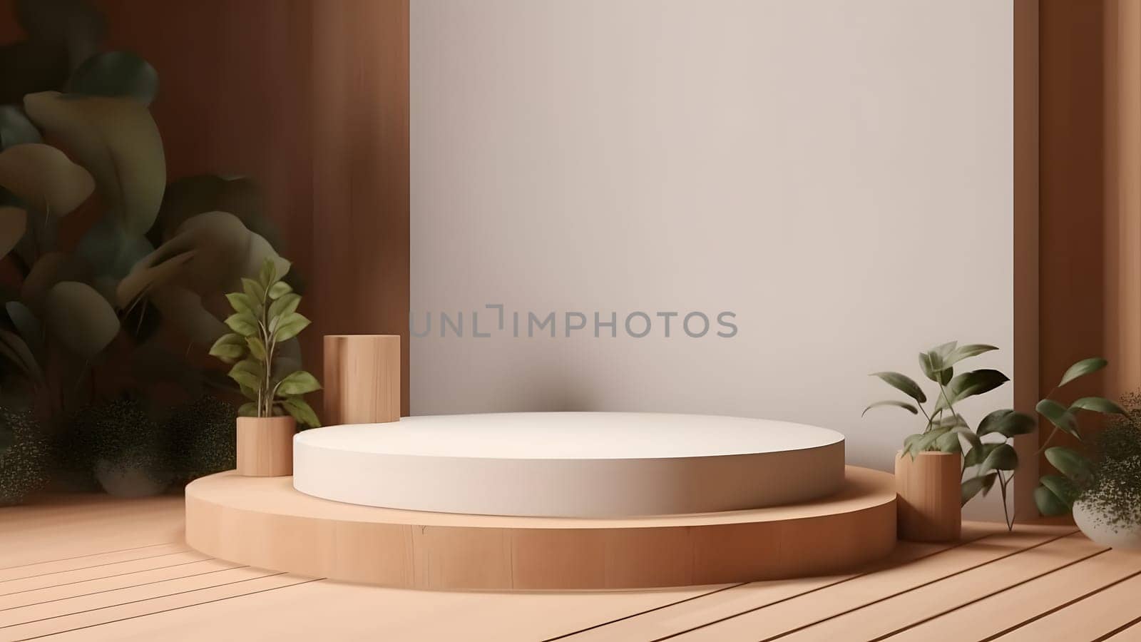 Empty space podium for product placement in pastel colors. Neural network generated in May 2023. Not based on any actual person, scene or pattern.