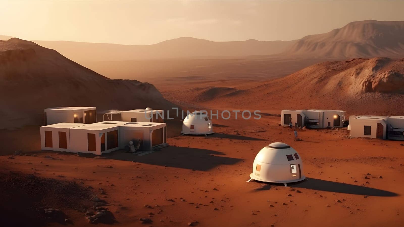 first human colony on Mars, neural network generated image by z1b