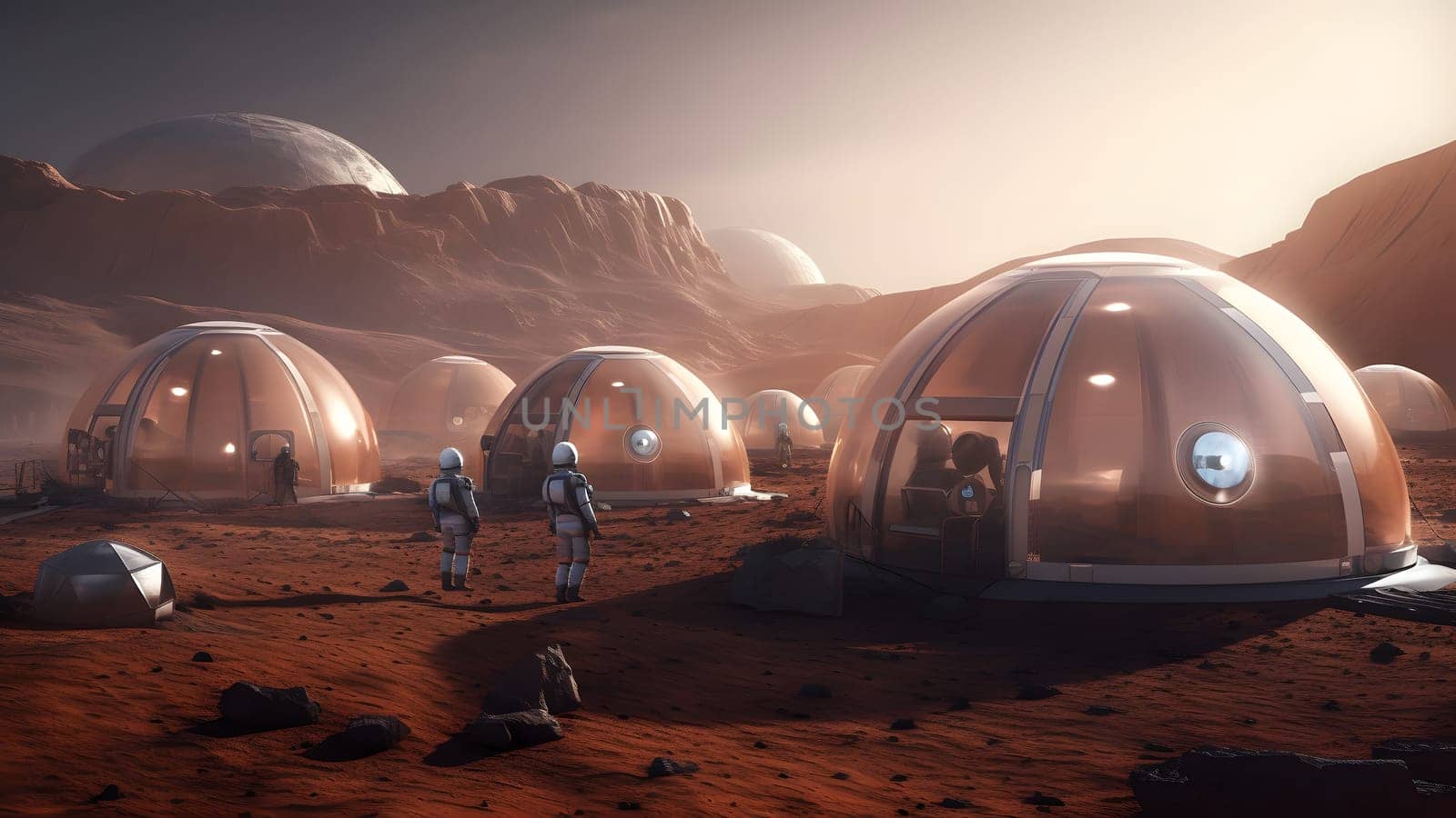 first human colony on Mars, neural network generated image by z1b