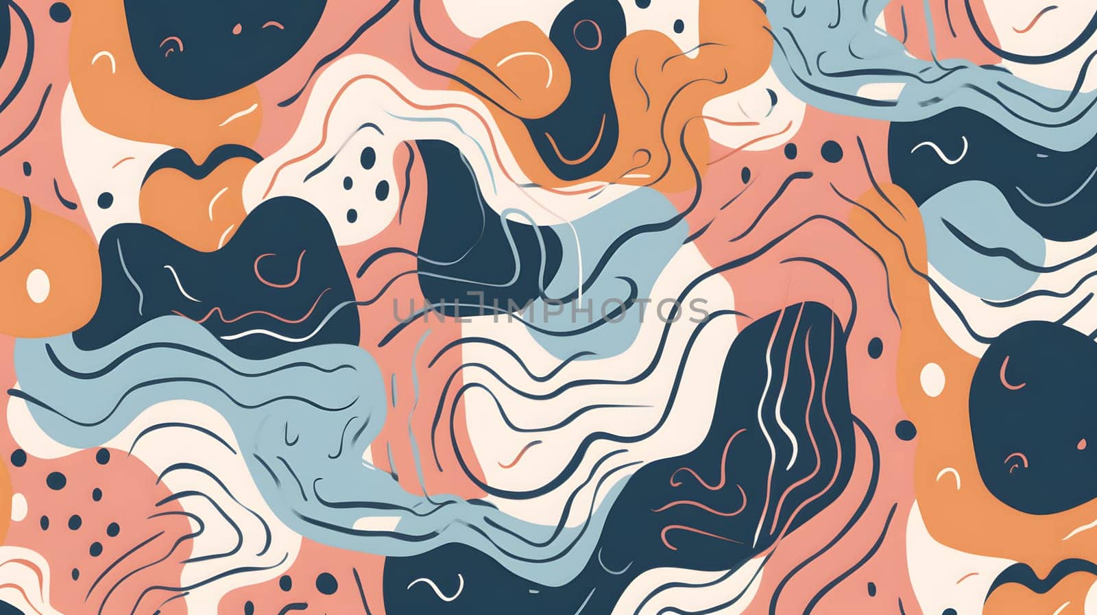 AI drawn flat design abstract doodle pattern, neural network generated image by z1b