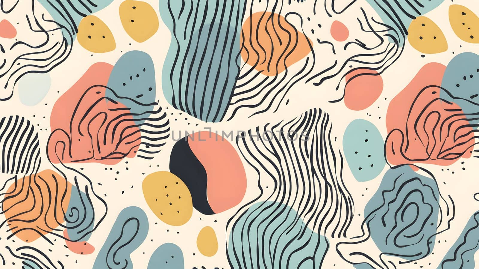 AI drawn flat design abstract doodle pattern, neural network generated image by z1b