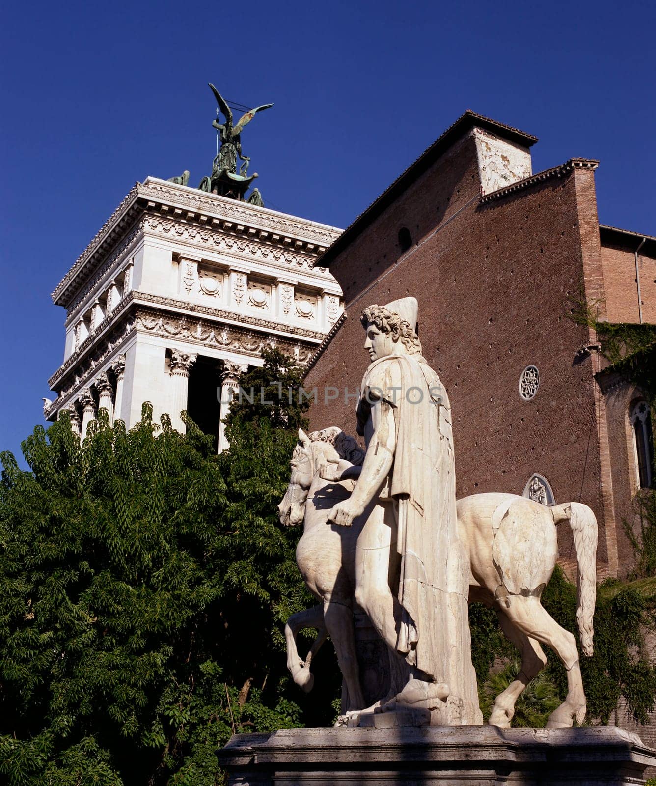 ... at the Capitoline Hill in Rome,in the background the Vittoriano and the church of Santa Maria Aracoeli - 6x7