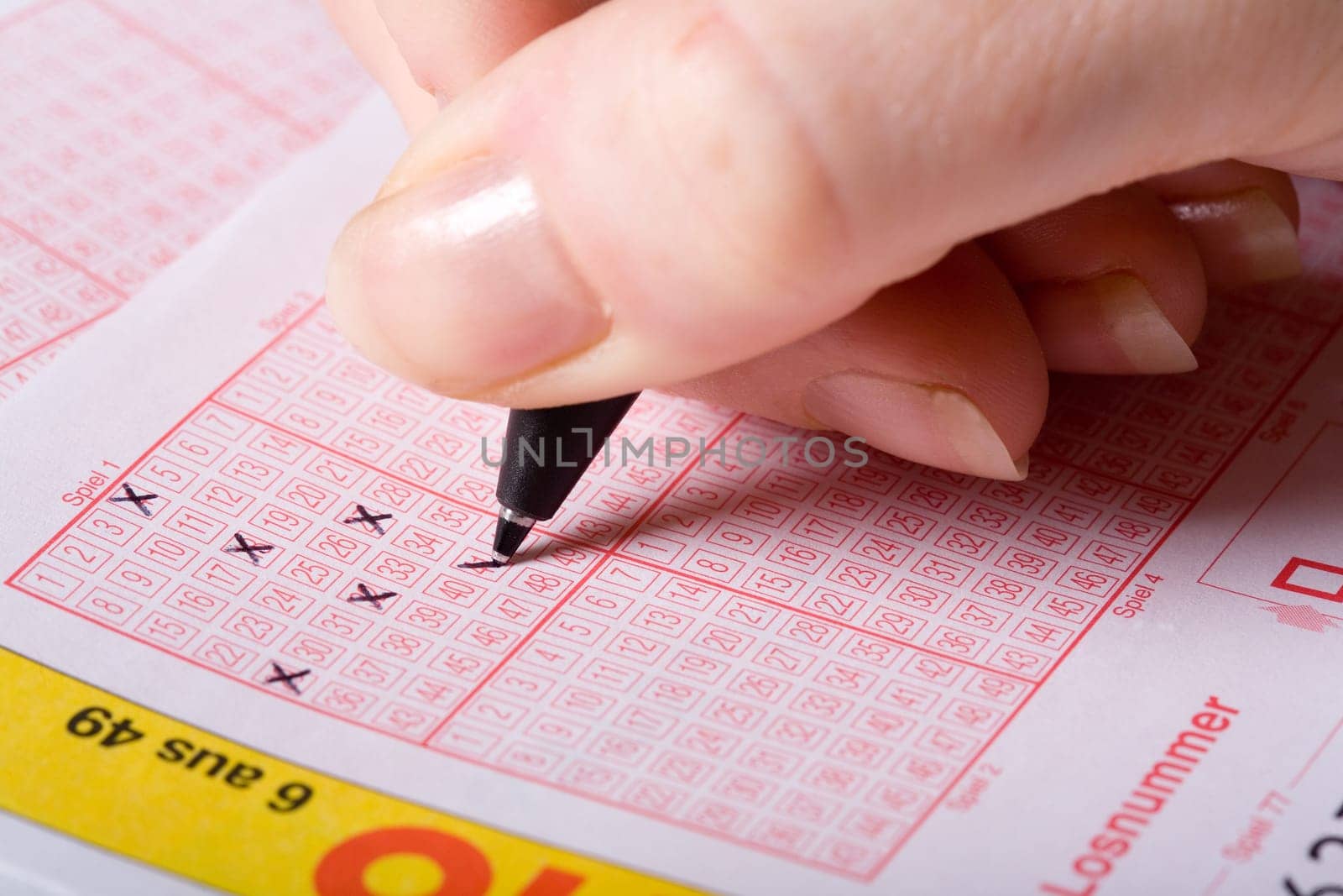 Fill out the lottery ticket