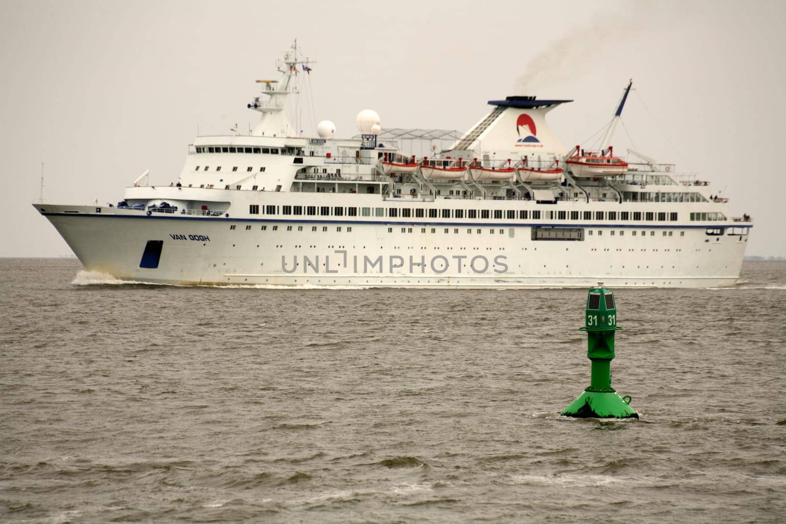 The Van Gogh cruise ship in the North Sea off Cuxhaven