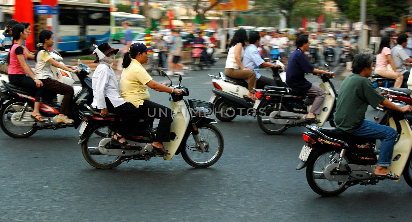 Road traffic in Ho Chi Minh City,Saigon,Vietnam