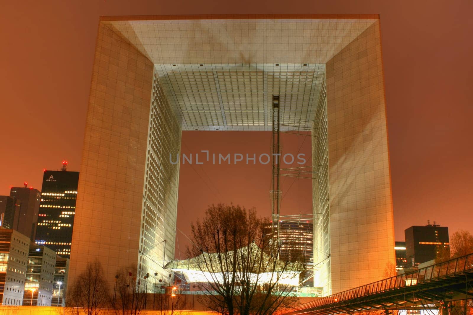 The Grande Arche (german: the great arch of the bridge) is a modern structure in the form of a triumphal arch in the Paris suburb of La Défense. This new triumphal arch officially bears the name La Grande Arche de la Fraternité,but is often used in Paris as well as L&#03