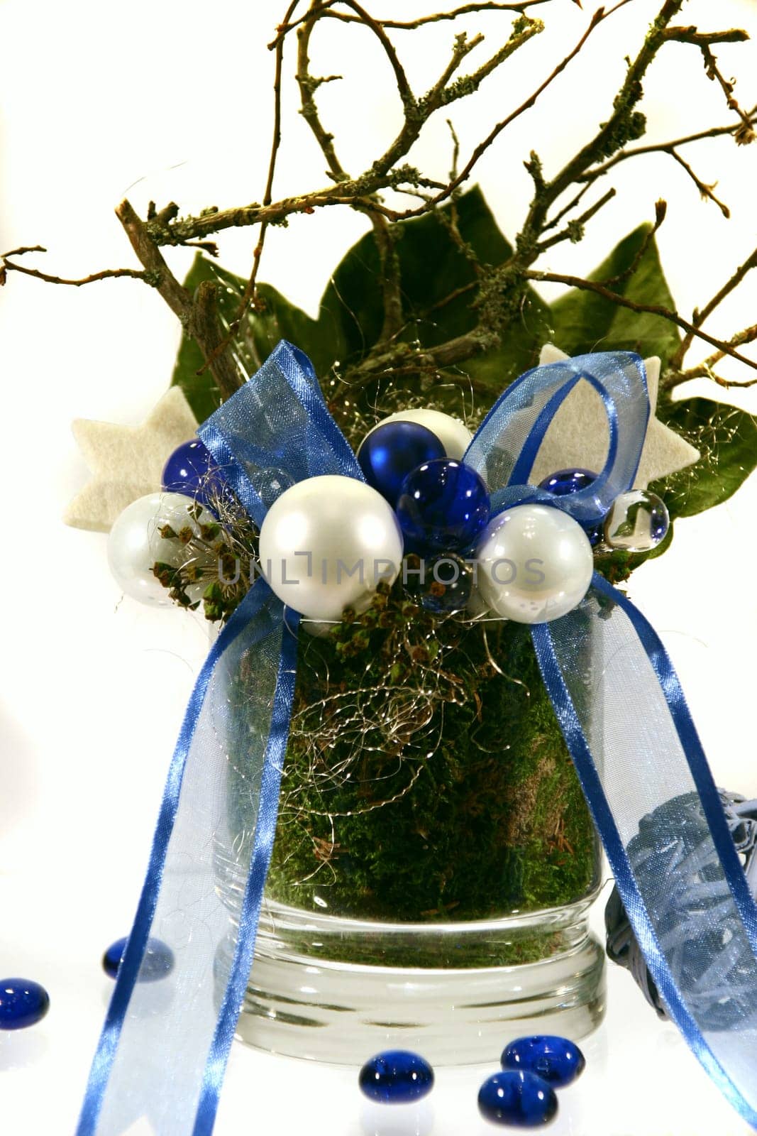 Christmas decoration blue white