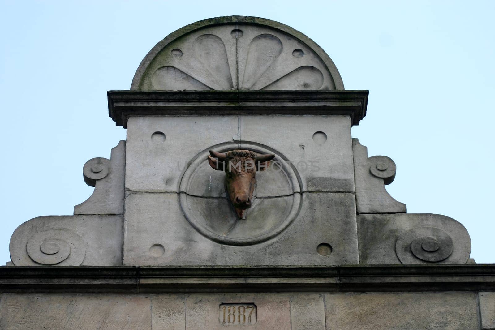 Unusual gable decoration on a town house in Lemgo (Lippe district,North Rhine-Westphalia)