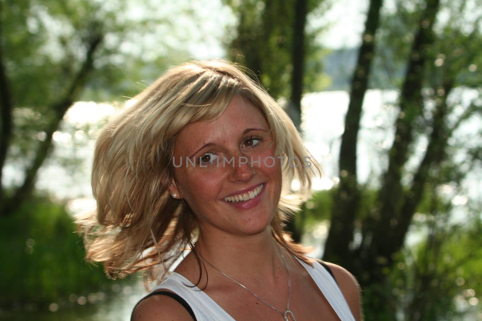 pretty young blonde with flowing hair