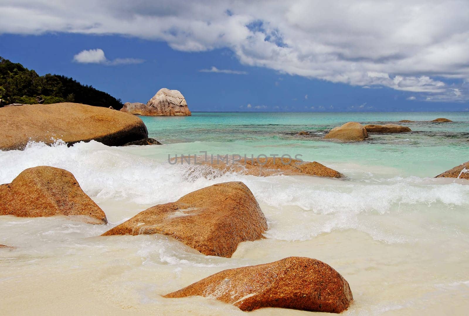 Anse Lazio at the northern end of the island of Praslin