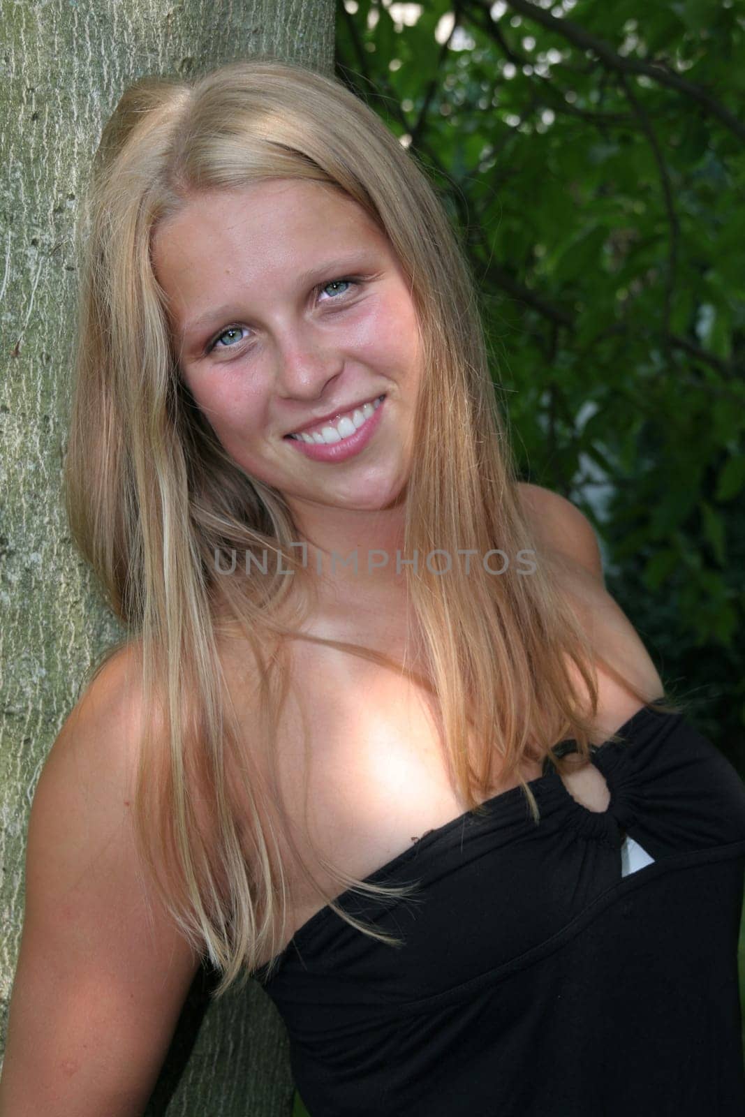 pretty blonde with beautiful teeth