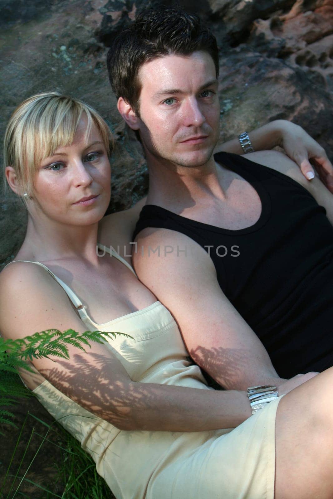 Couple in love in the countryside