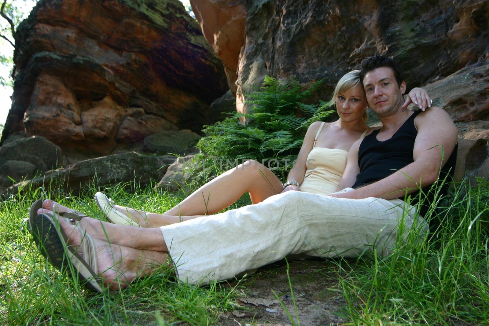 Couple in love in the countryside