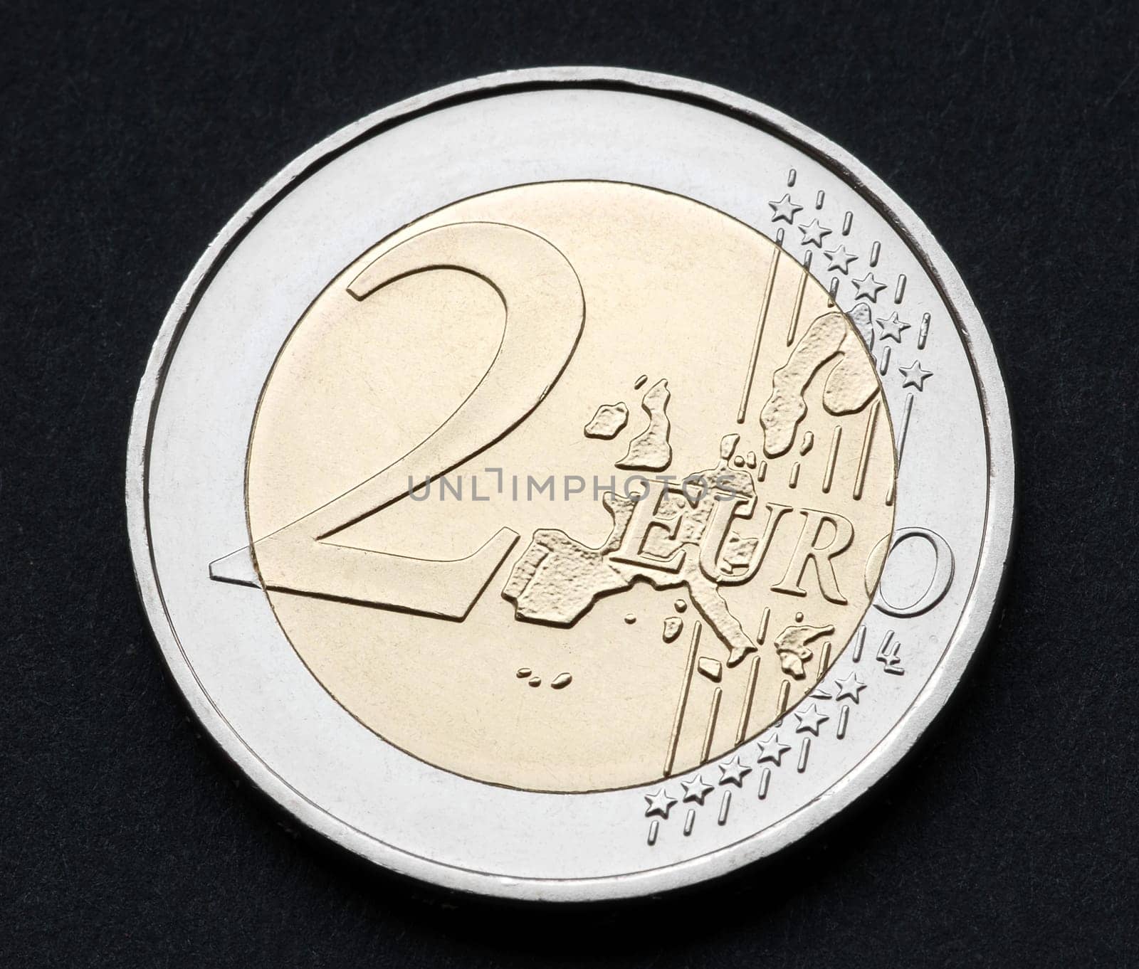 2 euros on a black background