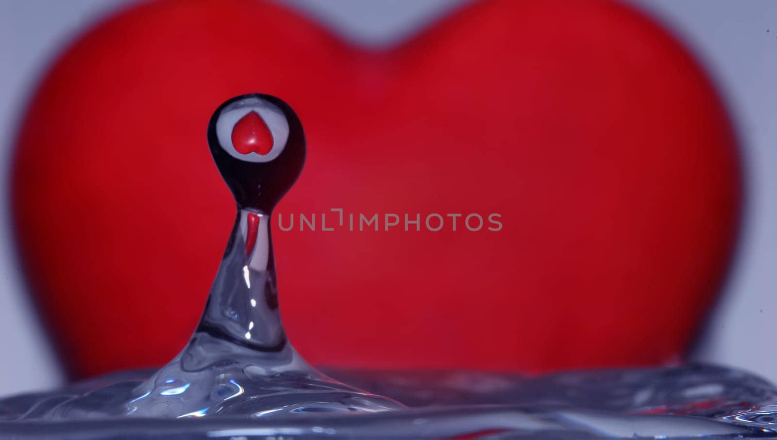 Drops of water with a heart
