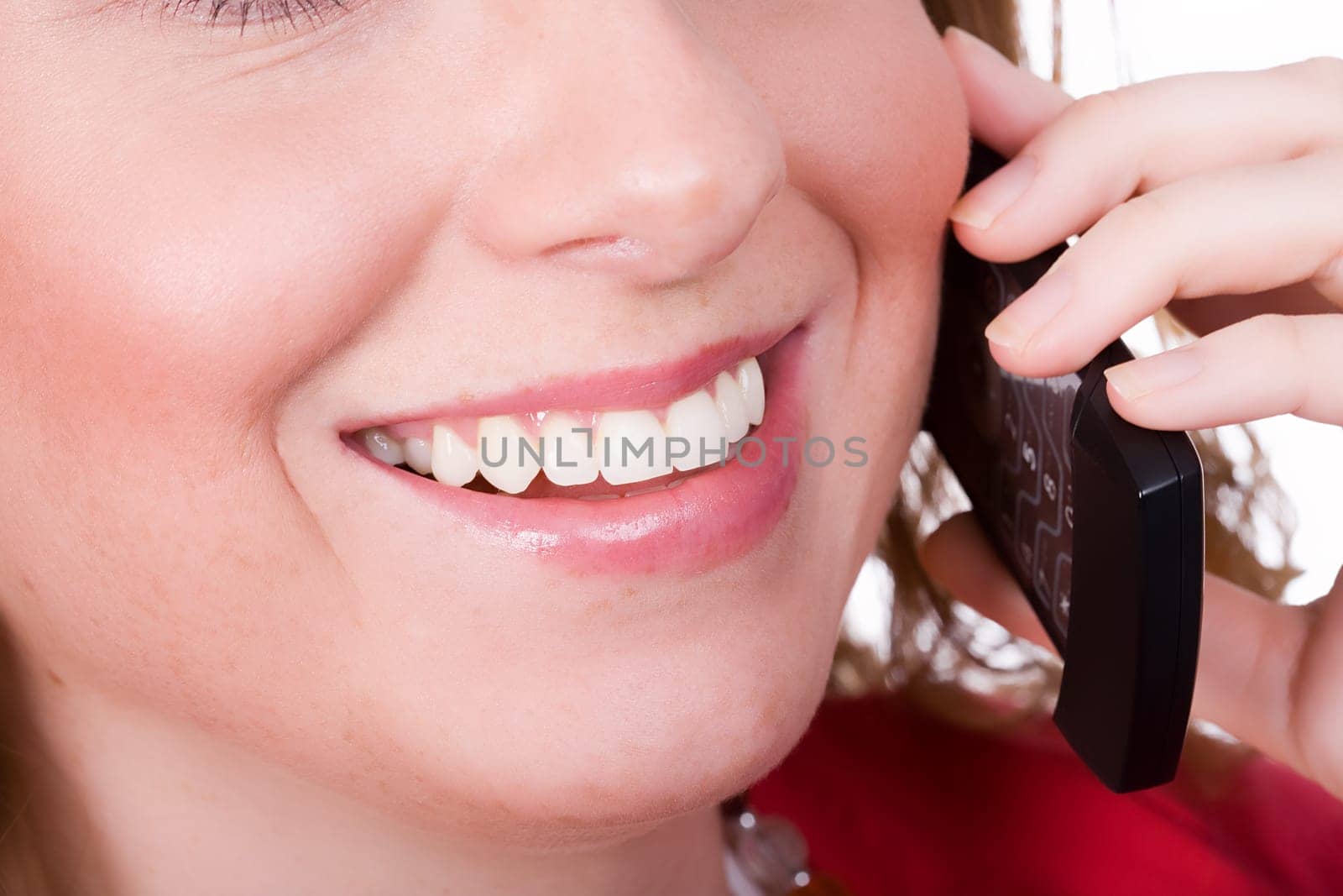 The mobile phone on the ear