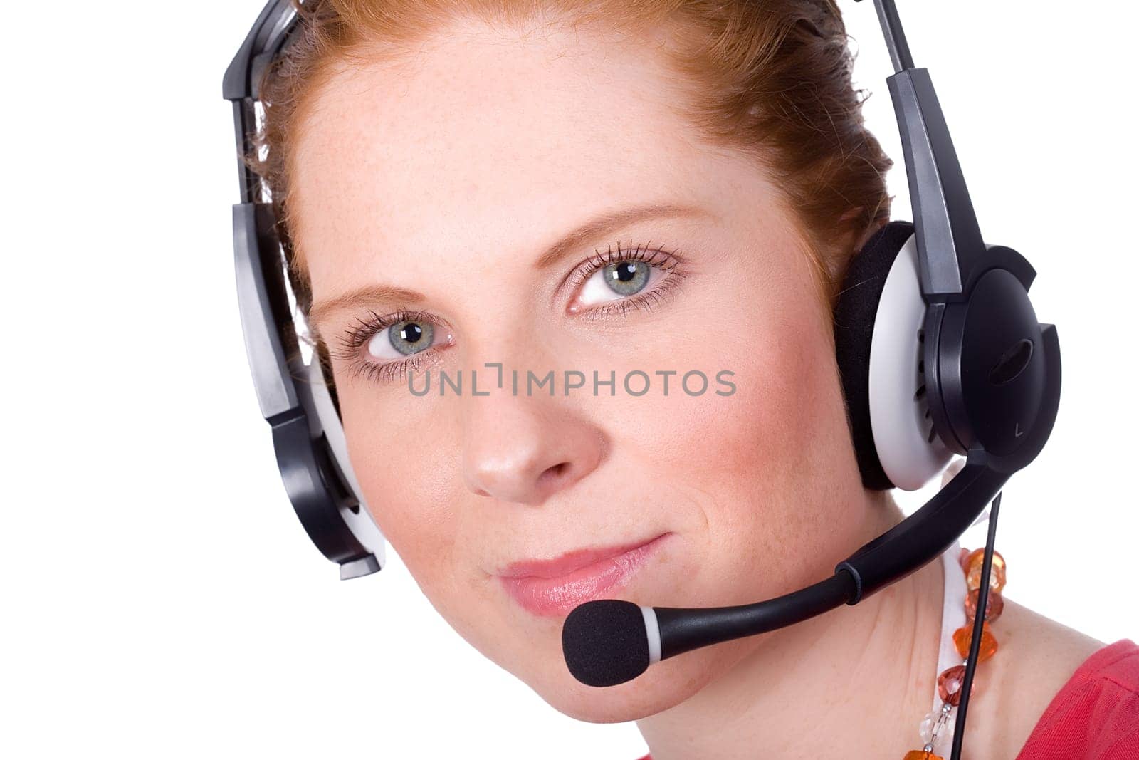 Woman with headset