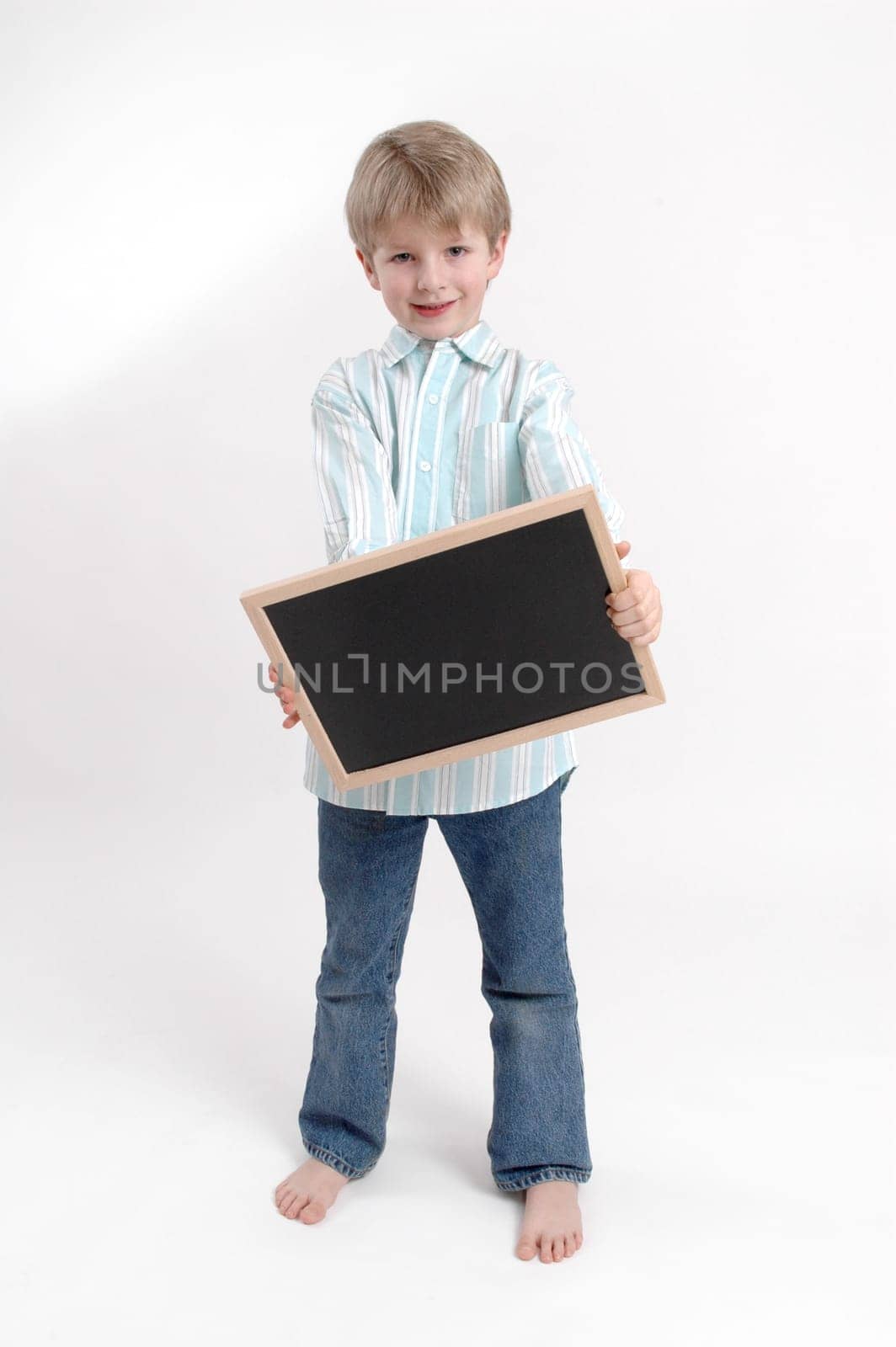 Boy with blackboard