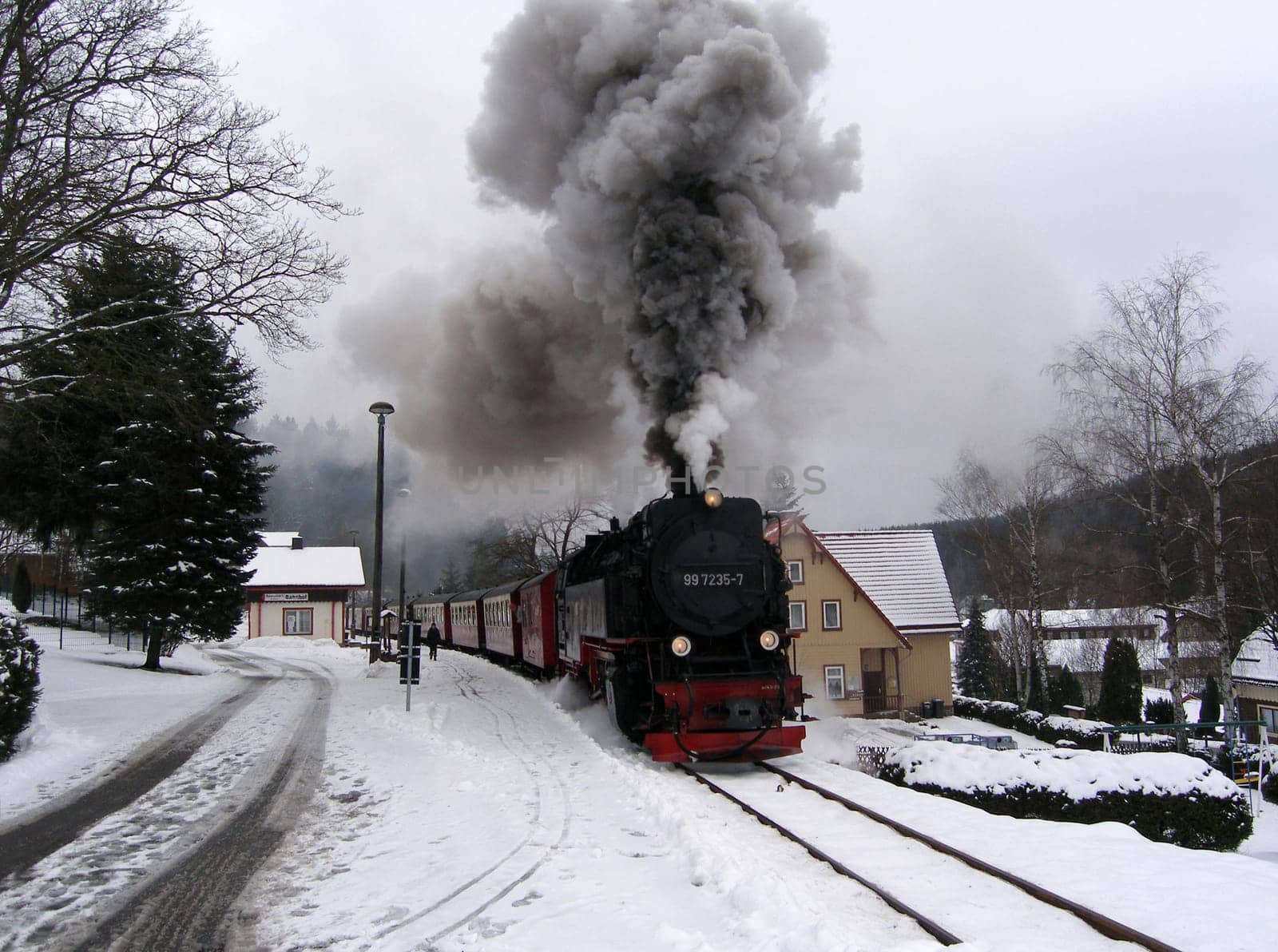Departure from Sorge station in the Harz Mountains.
